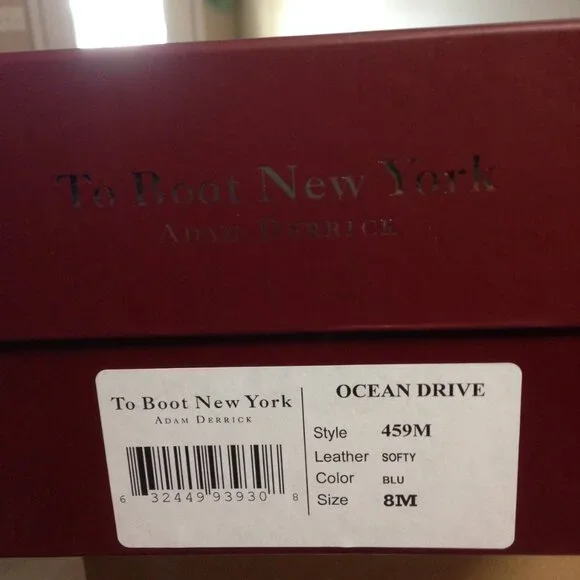 To Boot New York Ocean Drive Suede Driver Loafer Blue 8M NWT